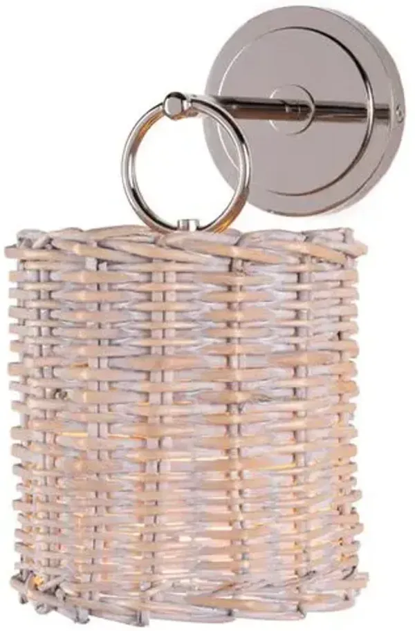 Nantucket Wicker Sconce - Polished Nickel - Regina Andrew - Silver