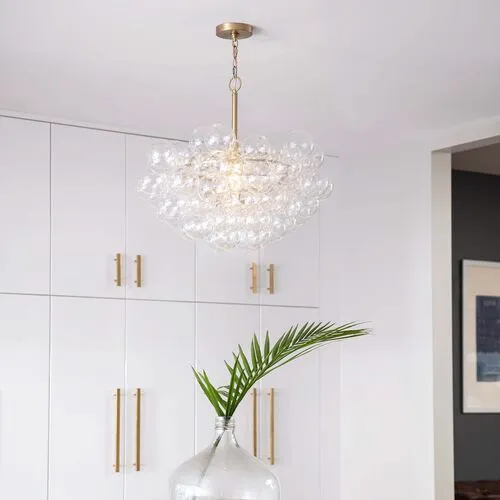 Bubbles Chandelier - Brass/Clear Glass - Regina Andrew