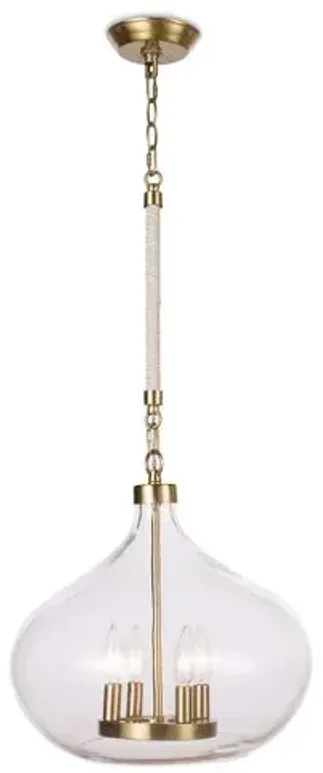 Dover Pendant - Natural Brass - Regina Andrew - Clear