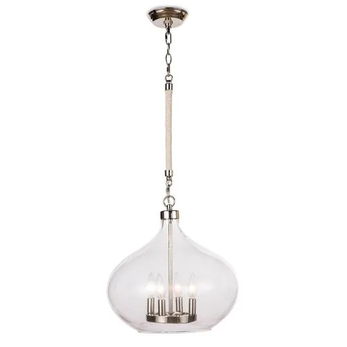 Coastal Living Dover Chandelier - Polished Nickel - Regina Andrew - Clear