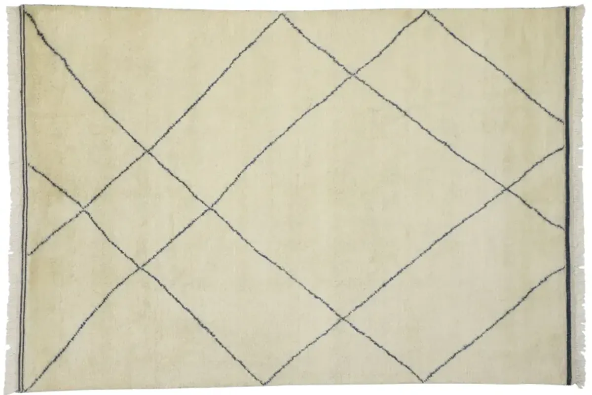 Moroccan Style Rug - 6'1 x 8'8 - Esmaili Rugs & Antiques - Beige - Beige