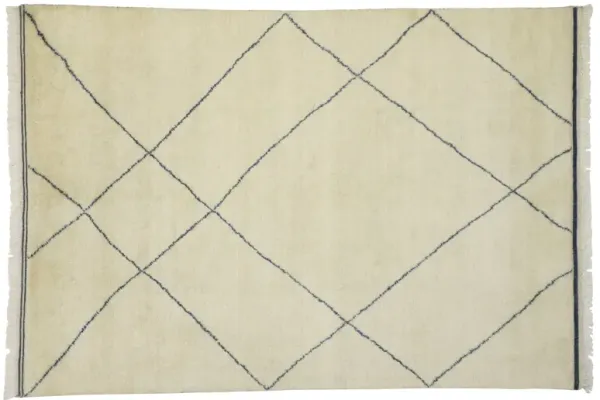 Moroccan Style Rug - 6'1 x 8'8 - Esmaili Rugs & Antiques - Beige - Beige