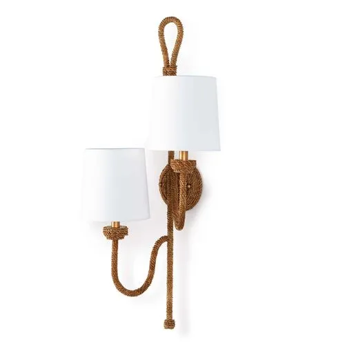 Coastal Living Bimini Double Sconce - Natural - Regina Andrew - Beige