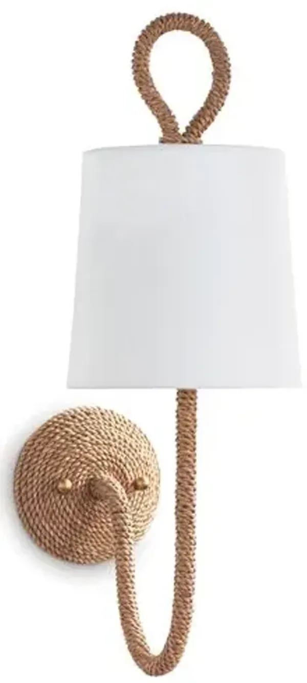 Bimini Rattan Wall Sconce - Natural - Regina Andrew - Beige