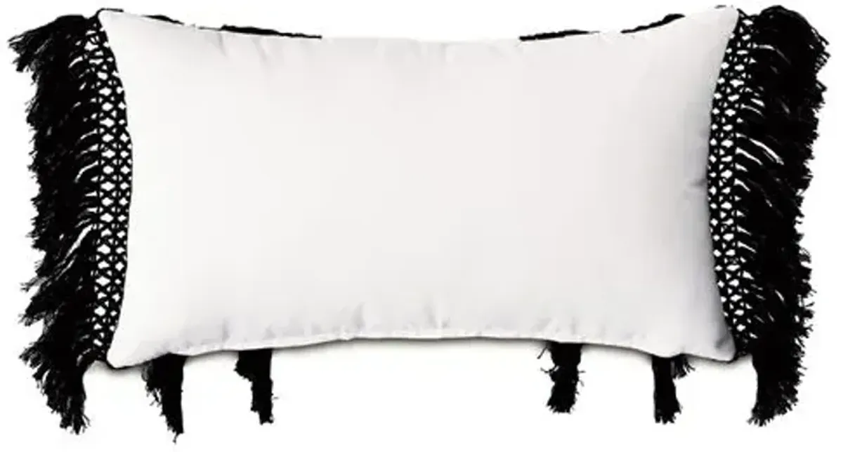 Callie Outdoor Lumbar Pillow - White/Black