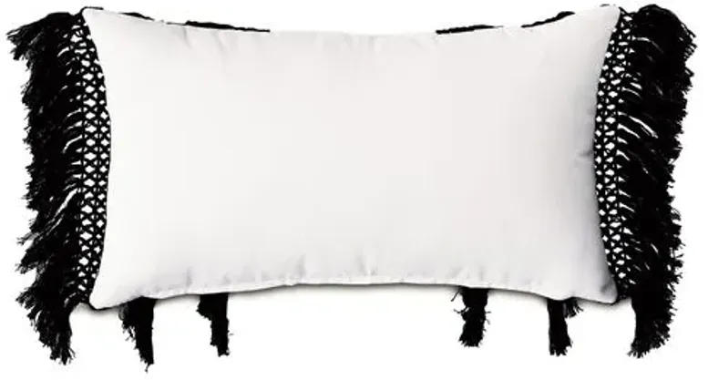 Callie Outdoor Lumbar Pillow - White/Black