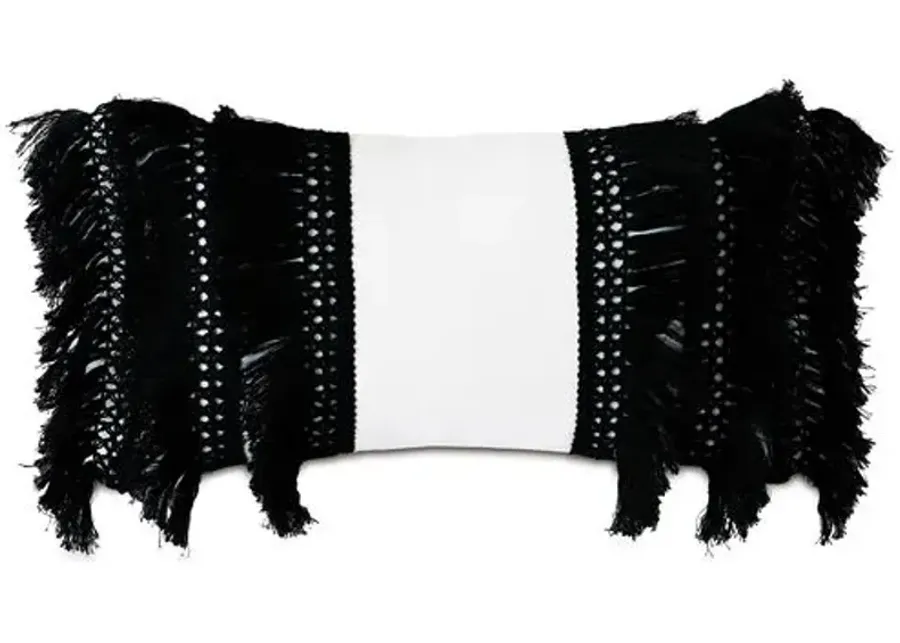 Callie Outdoor Lumbar Pillow - White/Black