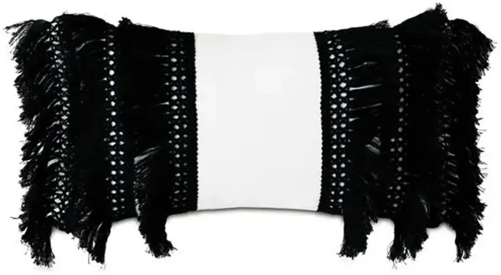 Callie Outdoor Lumbar Pillow - White/Black