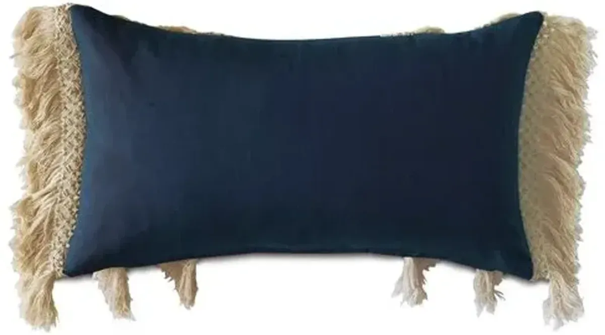 Callie Outdoor Lumbar Pillow - Indigo/Natural