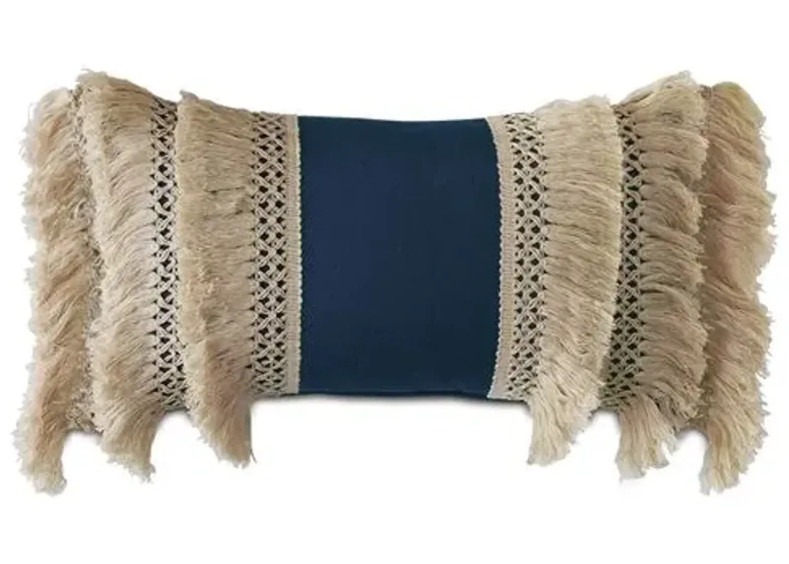 Callie Outdoor Lumbar Pillow - Indigo/Natural