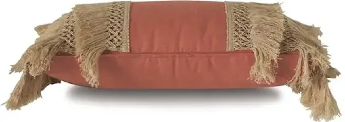 Callie 13x22 Outdoor Lumbar Pillow - Orange/Natural