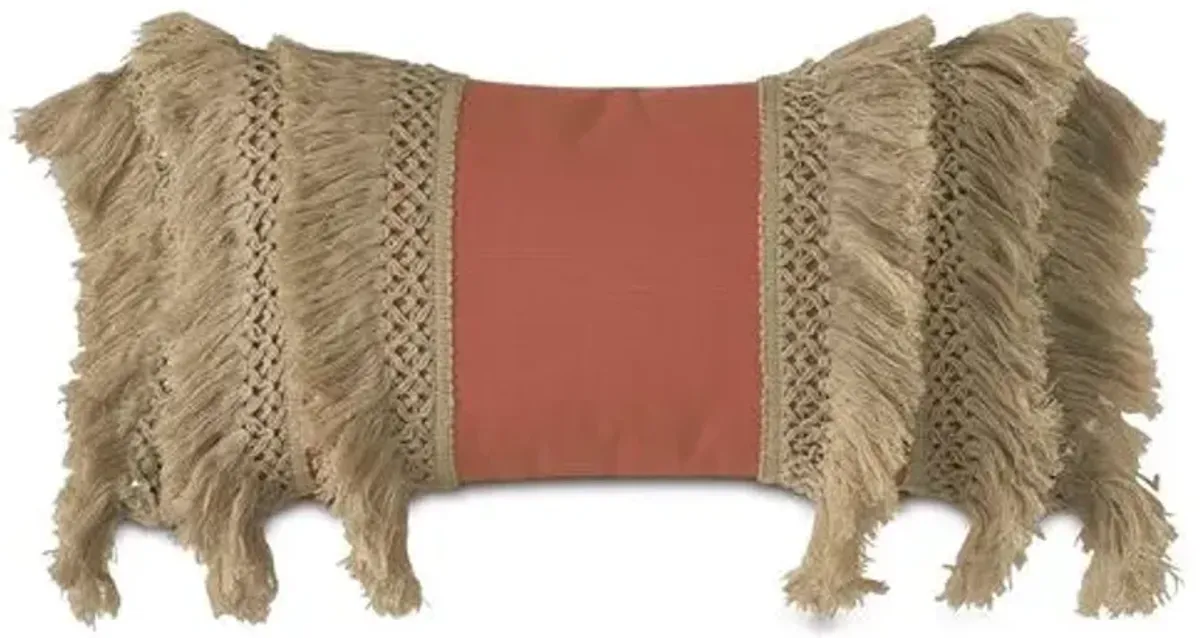 Callie 13x22 Outdoor Lumbar Pillow - Orange/Natural