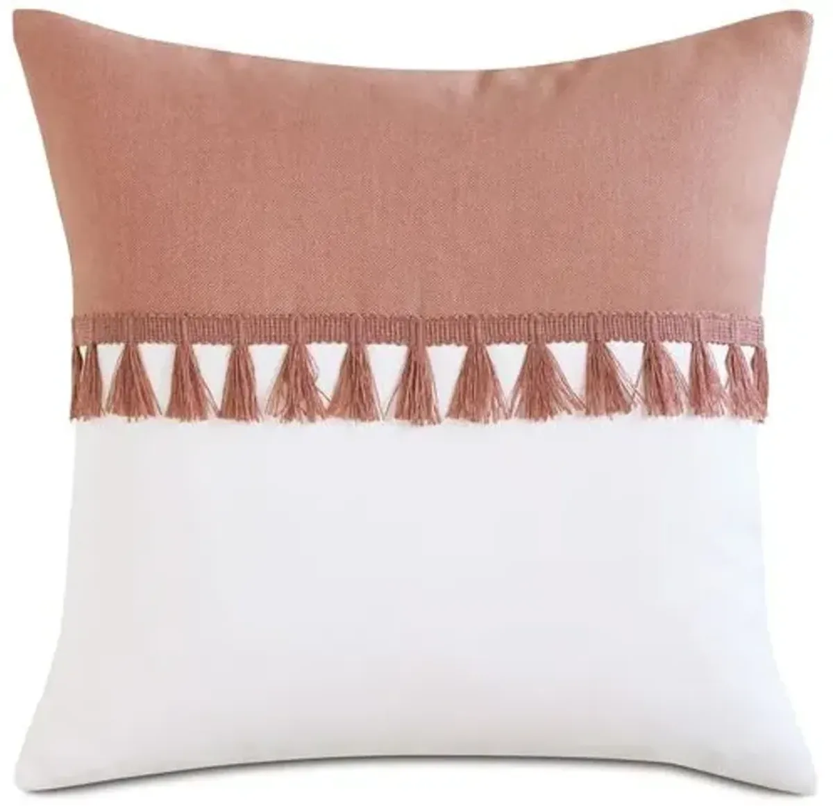 Mila 20x20 Outdoor Pillow - Melon/White