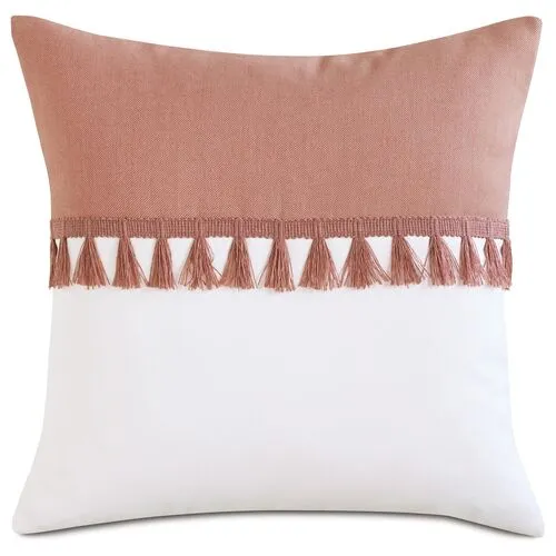 Mila 20x20 Outdoor Pillow - Melon/White