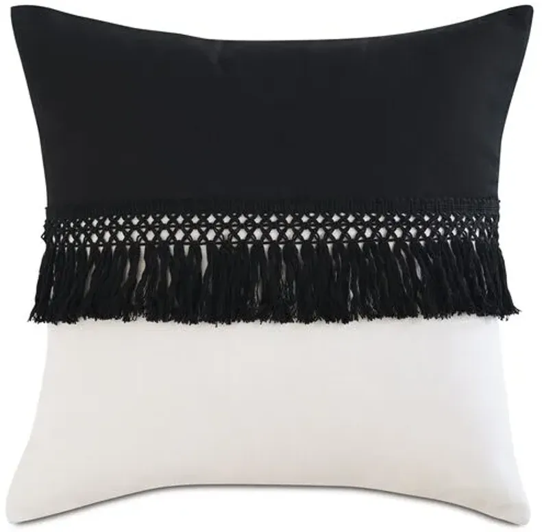 Mila 20x20 Outdoor Pillow - Black/Sand