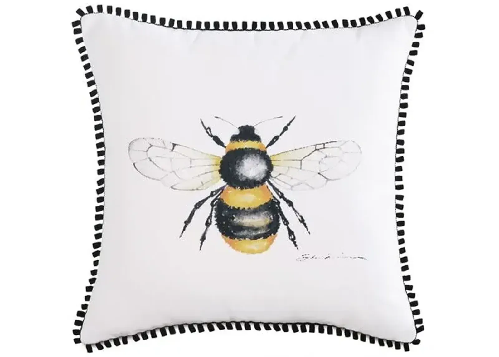 Quinn 18x18 Bee Outdoor Pillow - White/Black