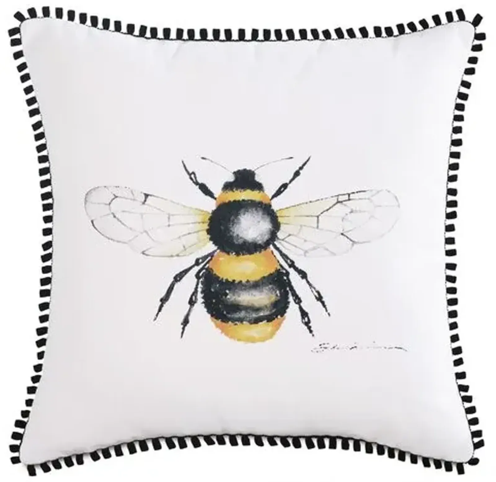 Quinn 18x18 Bee Outdoor Pillow - White/Black