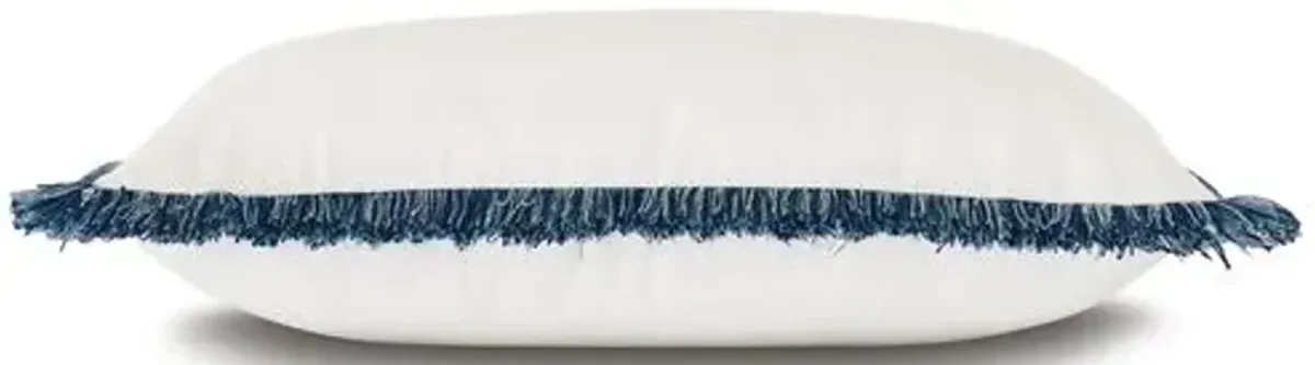 Luna 13x22 Outdoor Lumbar Pillow - White/Indigo