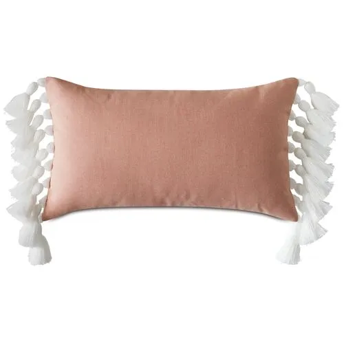 Callie 13x22 Outdoor Lumbar Pillow - Melon/White