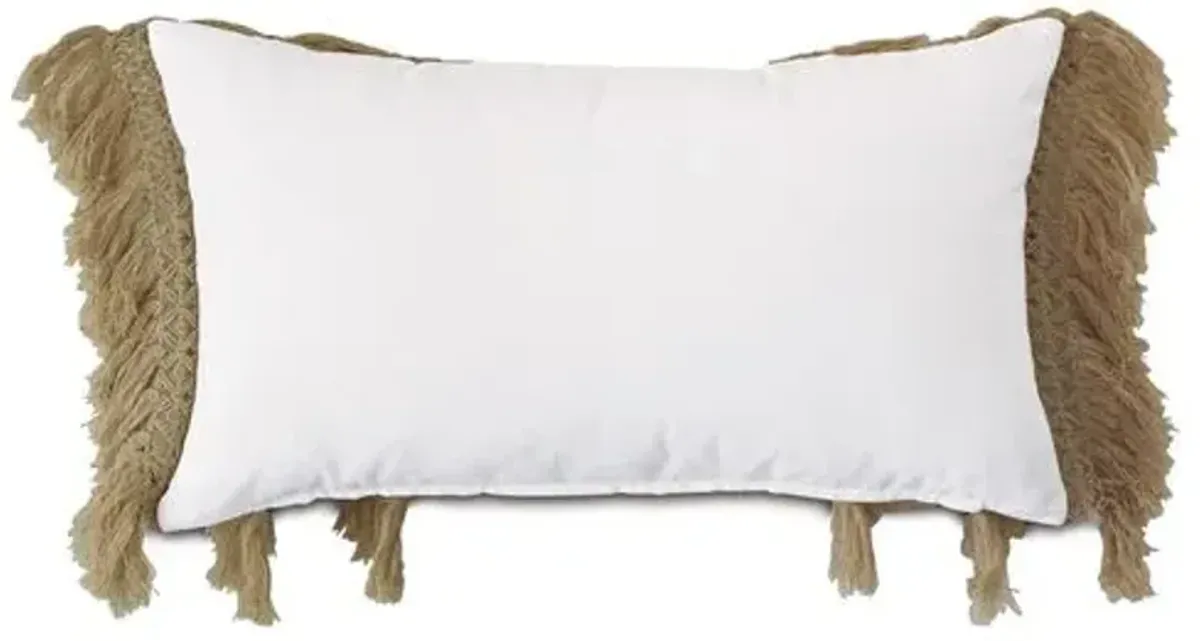 Callie 13x22 Outdoor Lumbar Pillow - White/Natural