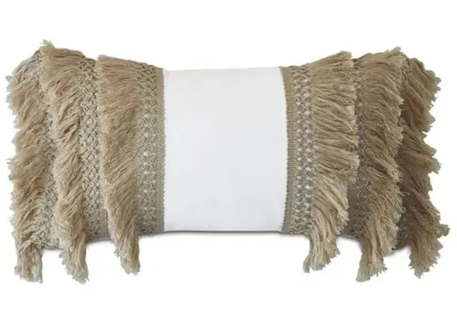 Callie 13x22 Outdoor Lumbar Pillow - White/Natural