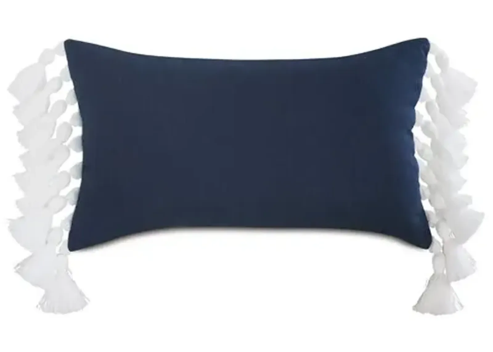 Callie 13x22 Outdoor Lumbar Pillow - Indigo/White