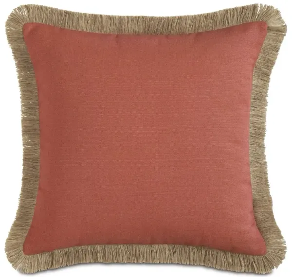 Faye 20x20 Outdoor Pillow Pillow, Orange/Tan