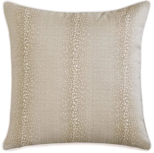 Evie 20x20 Outdoor Pillow, Tan/White