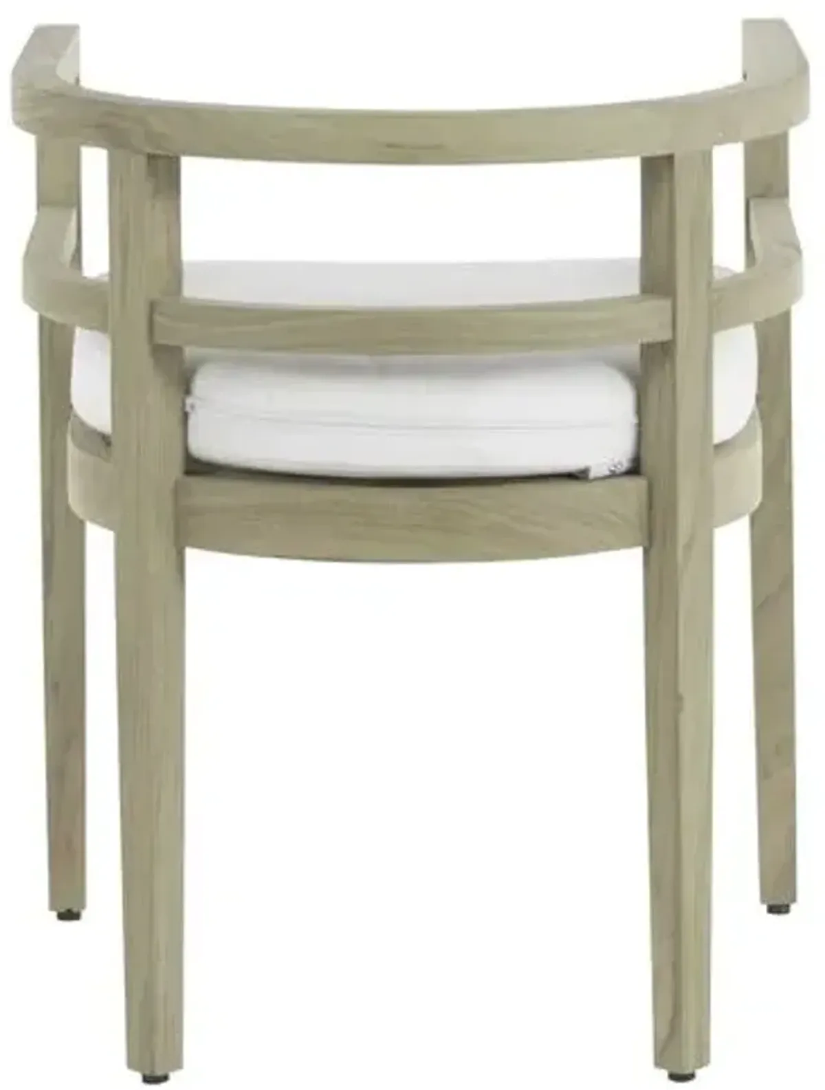 Santa Barbara Outdoor Barrel-Back Chair - Oyster Teak - Summer Classics - White