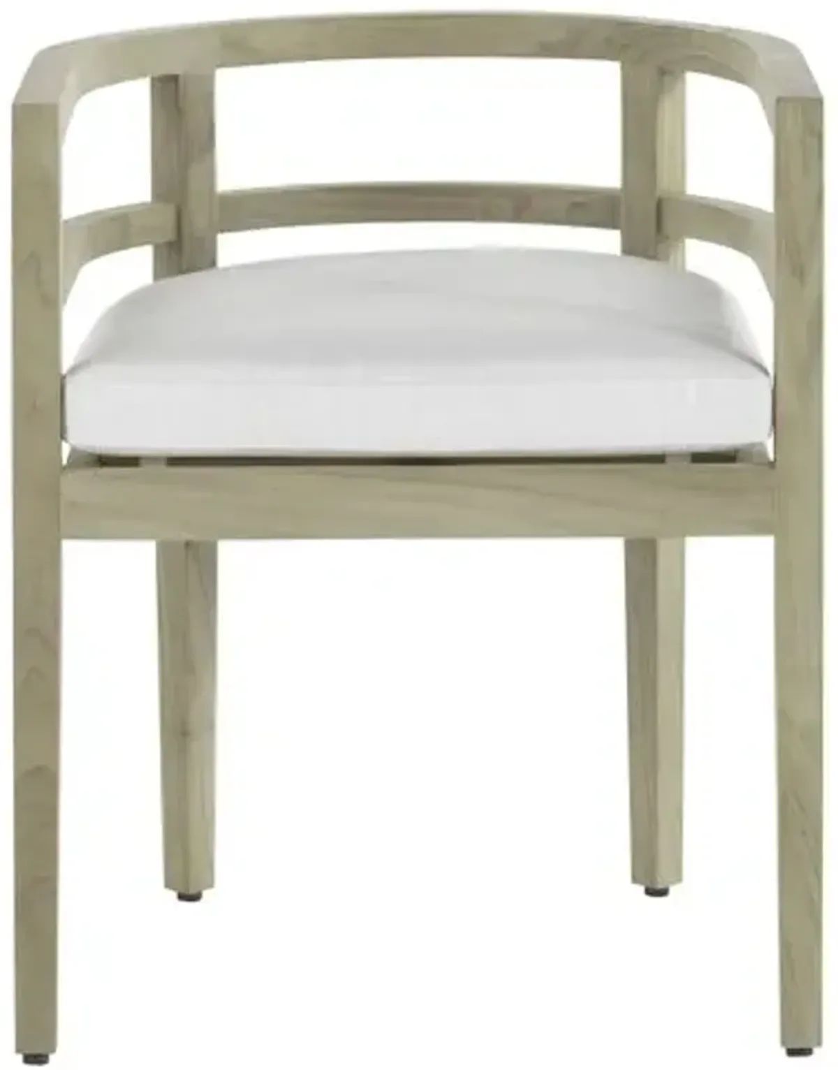 Santa Barbara Outdoor Barrel-Back Chair - Oyster Teak - Summer Classics - White