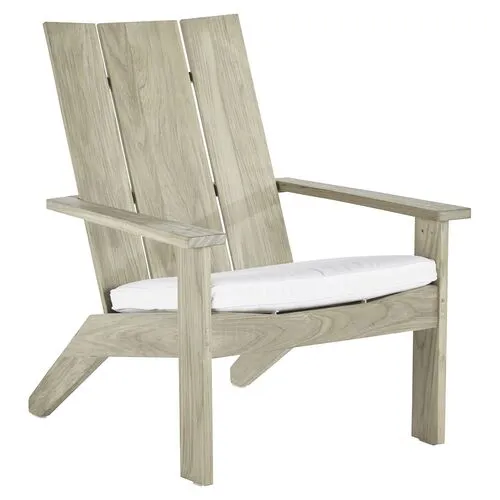 Ashland Outdoor Adirondack Chair - Oyster Teak - Summer Classics - White