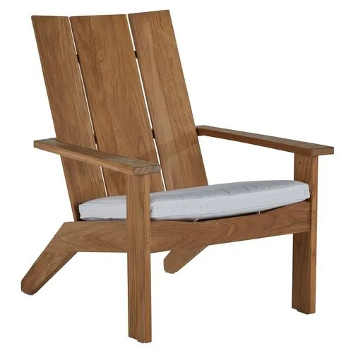 Ashland Outdoor Adirondack Chair - Natural Teak - Summer Classics - White