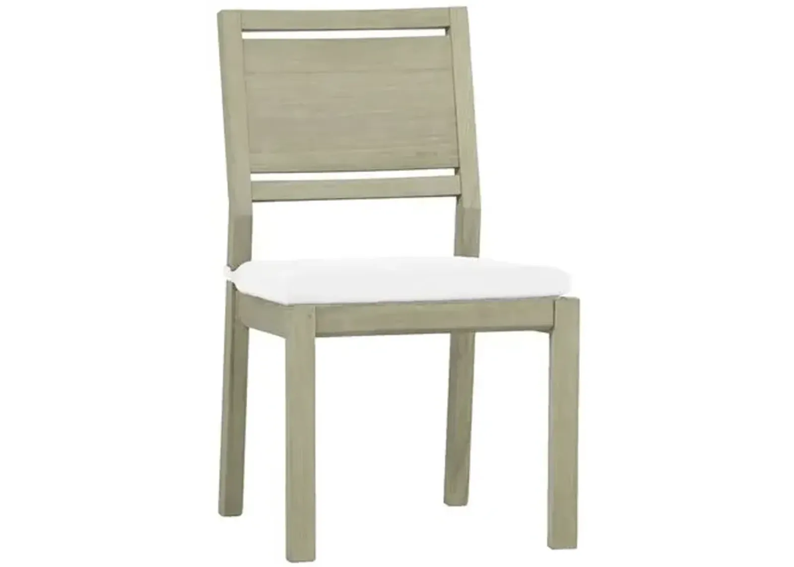 Ashland Outdoor Dining Side Chair - Oyster Teak - Summer Classics - White