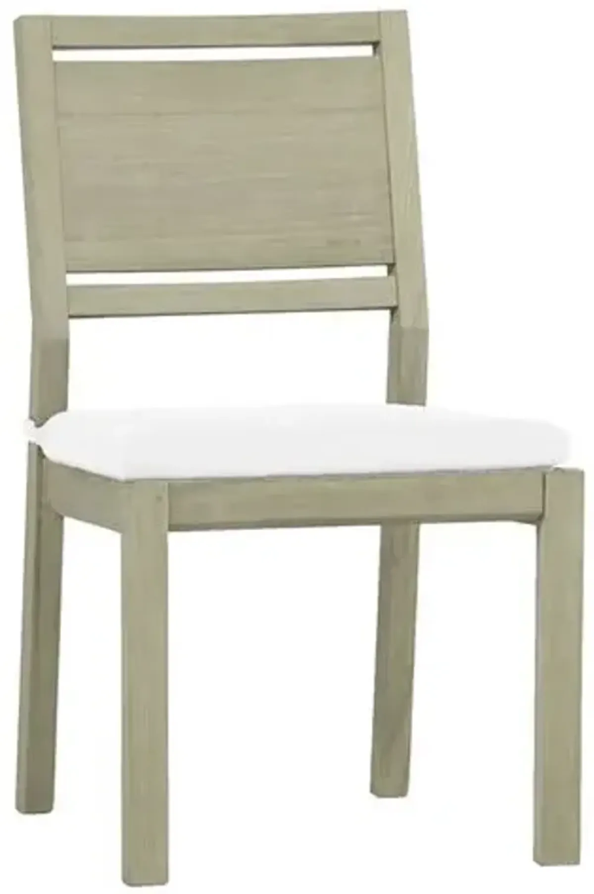 Ashland Outdoor Dining Side Chair - Oyster Teak - Summer Classics - White