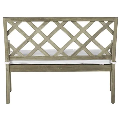 Haley Outdoor Bench - Oyster Teak - Summer Classics - White