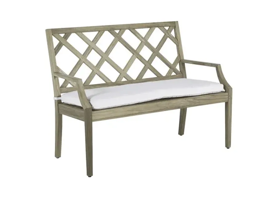 Haley Outdoor Bench - Oyster Teak - Summer Classics - White