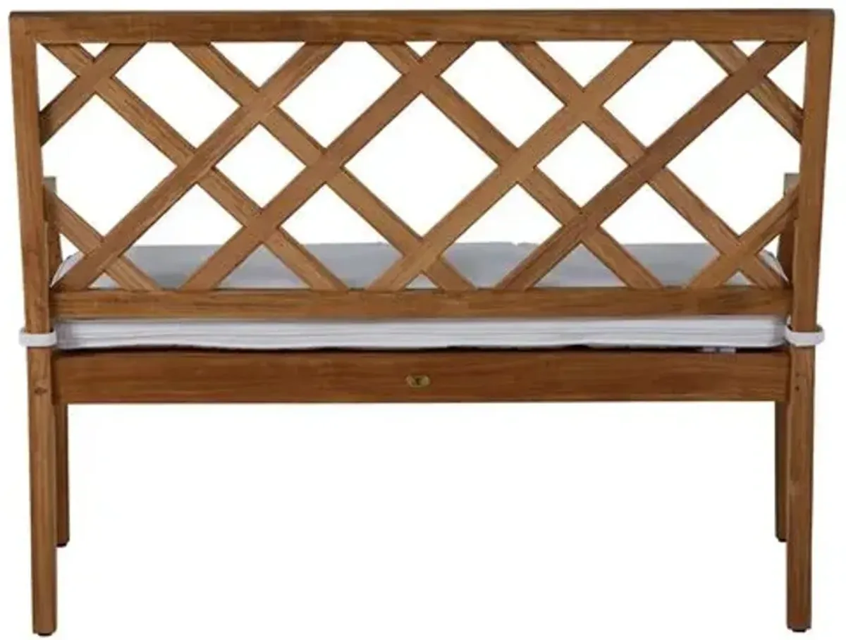 Haley Outdoor Bench - Natural Teak - Summer Classics - White