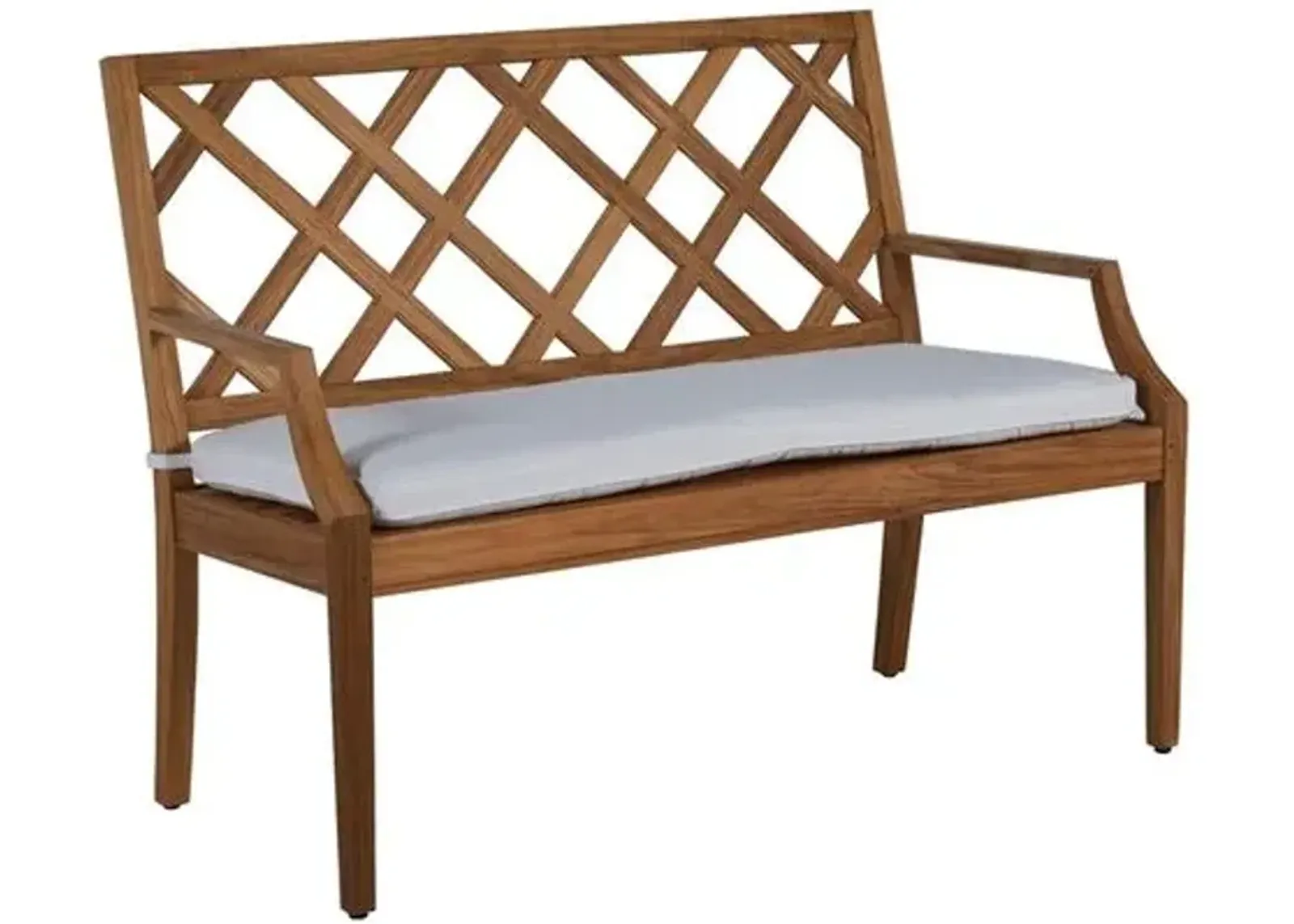 Haley Outdoor Bench - Natural Teak - Summer Classics - White