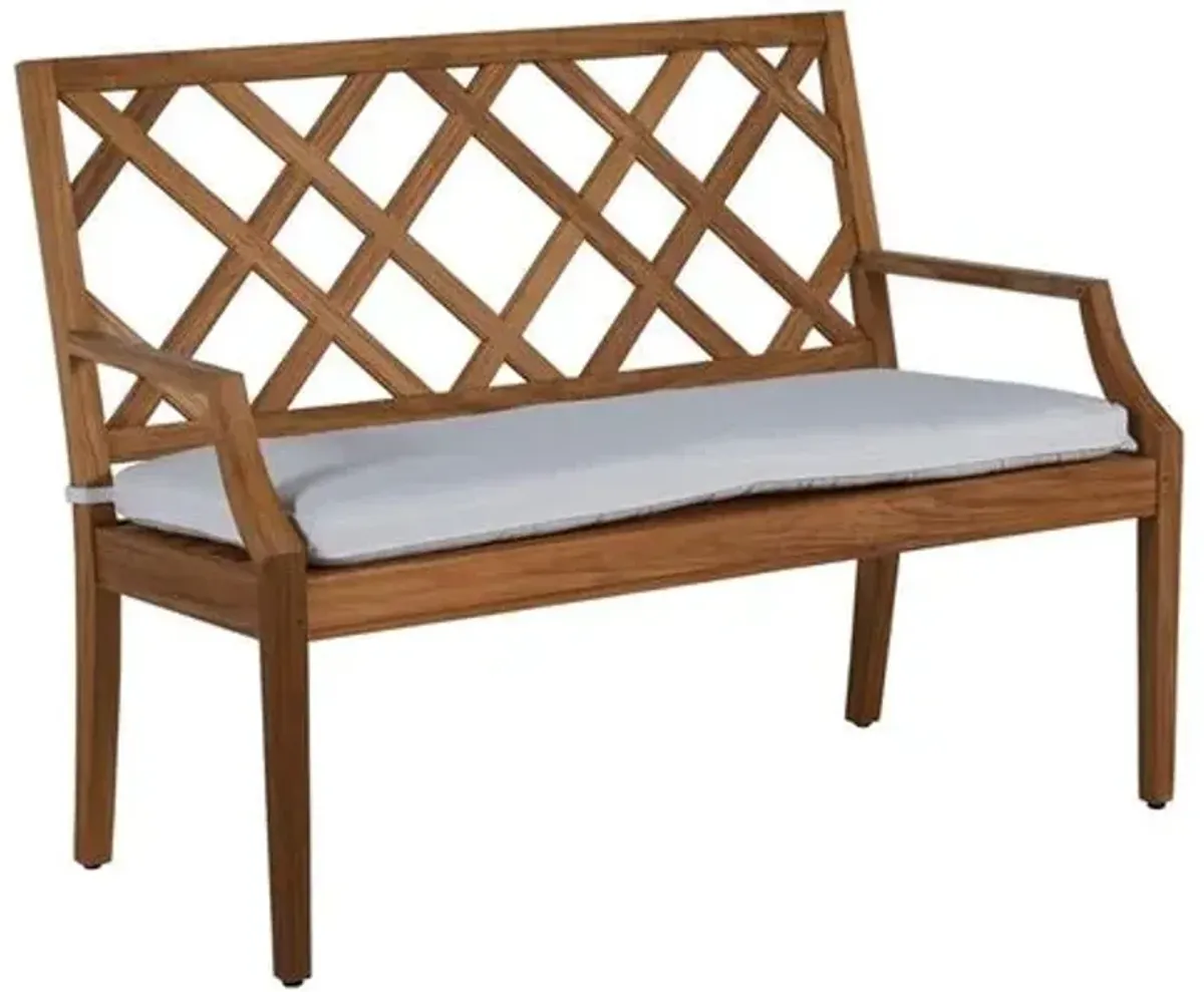 Haley Outdoor Bench - Natural Teak - Summer Classics - White