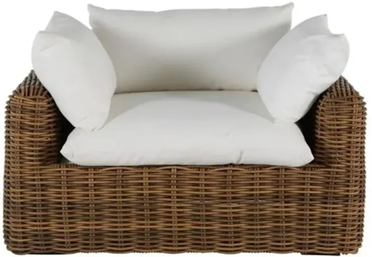 Montecito Outdoor Lounge Chair - Raffia - Summer Classics - White