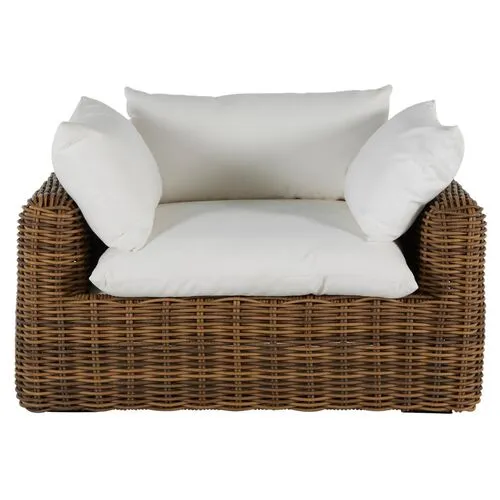 Montecito Outdoor Lounge Chair - Raffia - Summer Classics - White