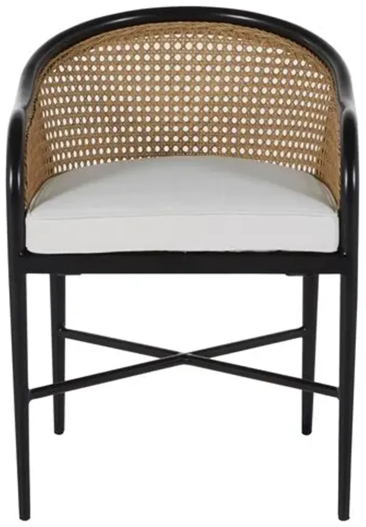 Havana Cane Outdoor Dining Armchair - Black/Natural - Summer Classics - White