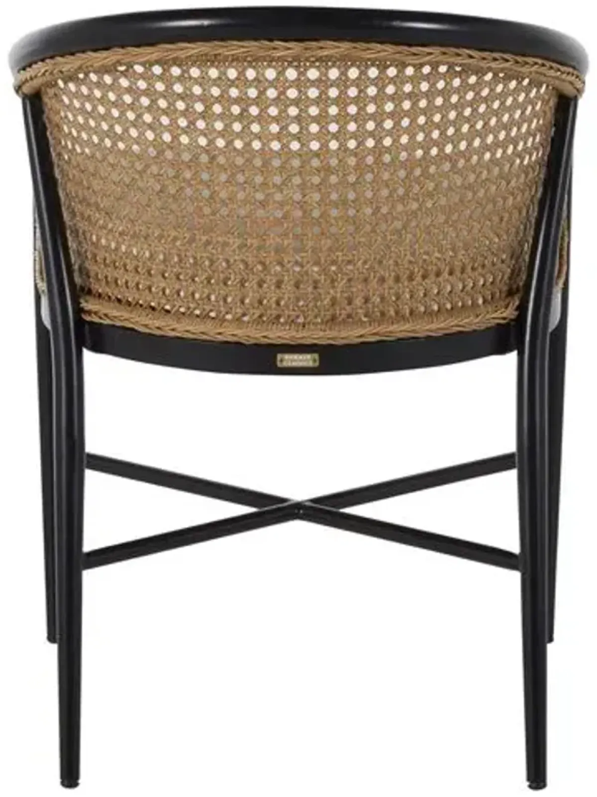 Havana Cane Outdoor Dining Armchair - Black/Natural - Summer Classics - White