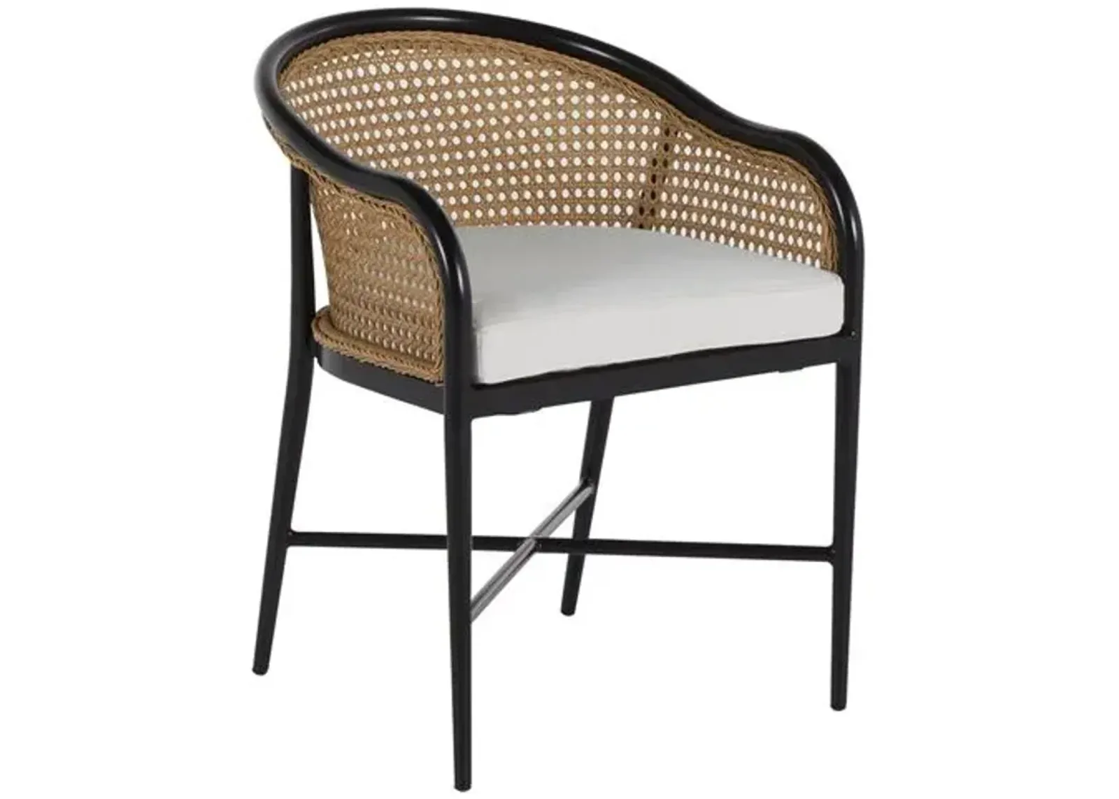 Havana Cane Outdoor Dining Armchair - Black/Natural - Summer Classics - White