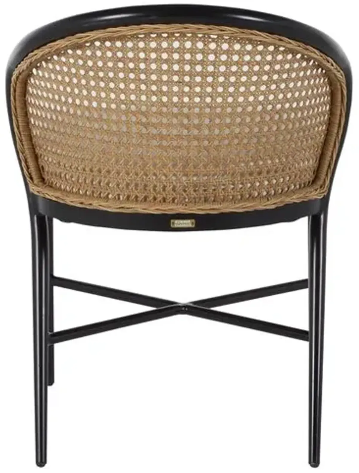 Havana Cane Outdoor Dining Side Chair - Black/Natural - Summer Classics - White