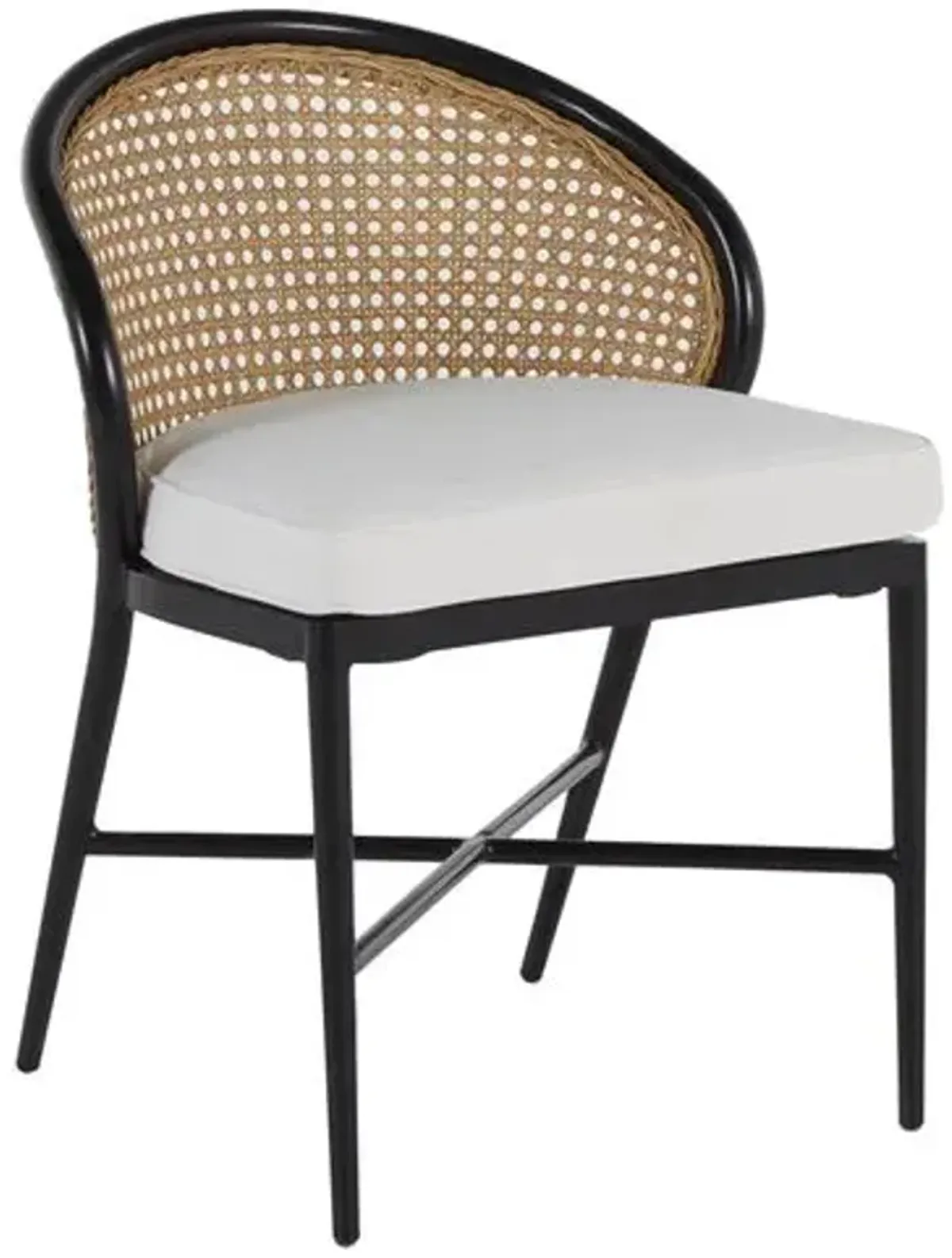 Havana Cane Outdoor Dining Side Chair - Black/Natural - Summer Classics - White