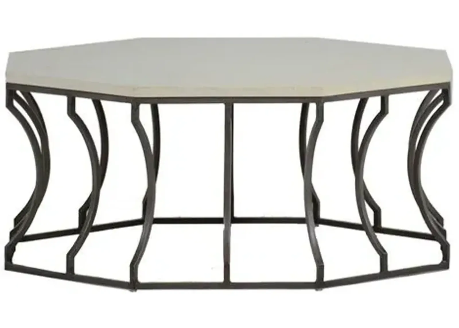 Audrey Outdoor Coffee Table - Slate Gray/Travertine - Summer Classics - Ivory