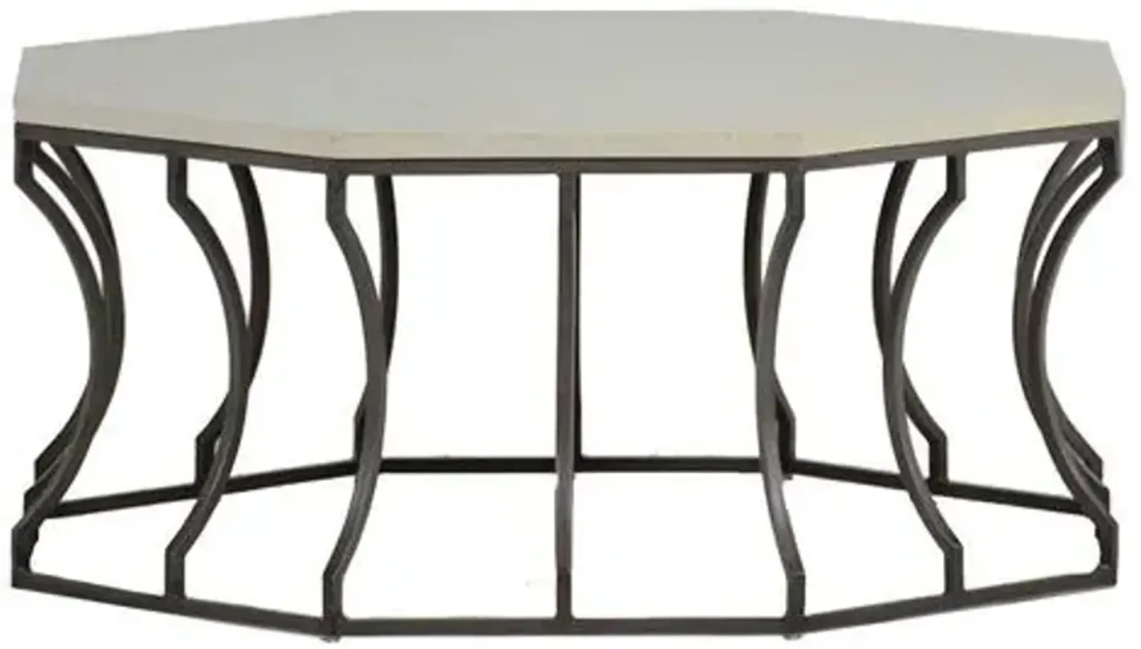 Audrey Outdoor Coffee Table - Slate Gray/Travertine - Summer Classics - Ivory