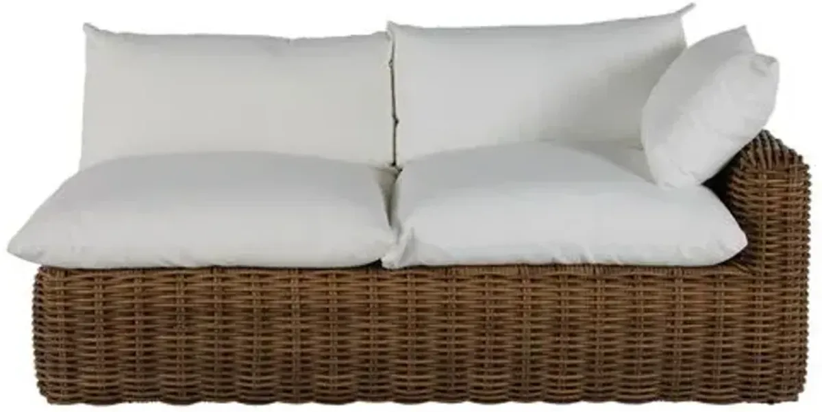 Montecito Right-Arm Outdoor Chaise - Raffia - Summer Classics - White - Comfortable, Sturdy, Stylish