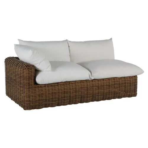 Montecito Left-Arm Outdoor Chaise - Raffia - Summer Classics - White - Comfortable, Sturdy, Stylish